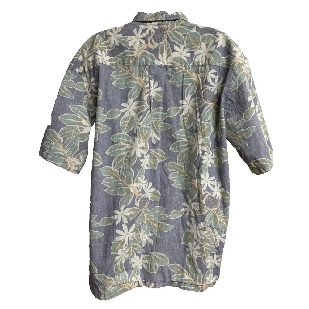 Cooke Street Men Aloha Hawaiian Shirt XL Brown Green Short Sleeve Collar Floral